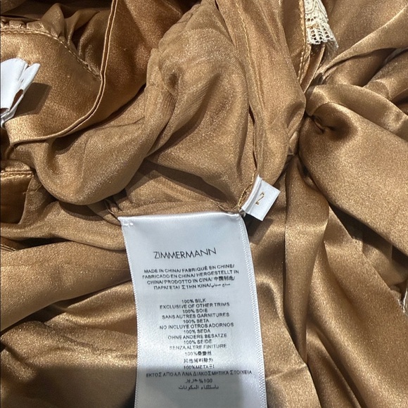 Zimmermann Asymmetrical Skirt in Brown and Cream - Picture 8 of 9